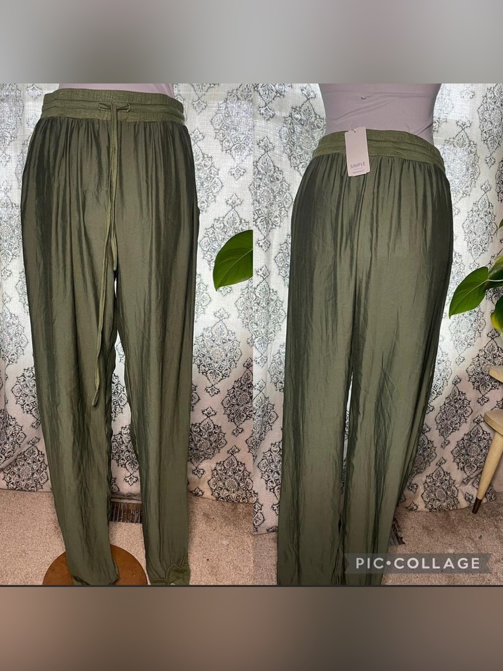 Simple suzanne betro- Satin Trim Jogger Pants